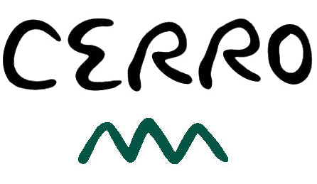 Logo of 'Cerro' with a mountain symbol on a white background